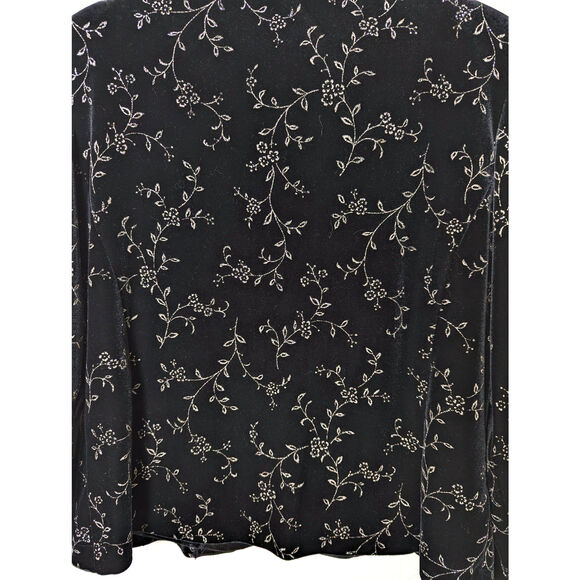 VTG R&M Richards Sparkly Floral Velvet Evening Jacket Size L Petite Whimsigoth - Picture 6 of 11